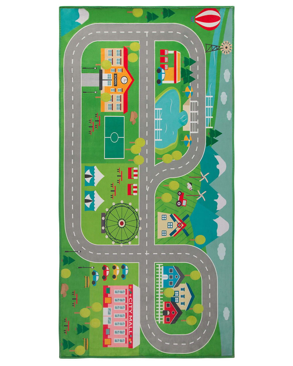 Beliani Kinderteppich aus Stoff 150 x 80cm, grün Pes - Polyester Kinder