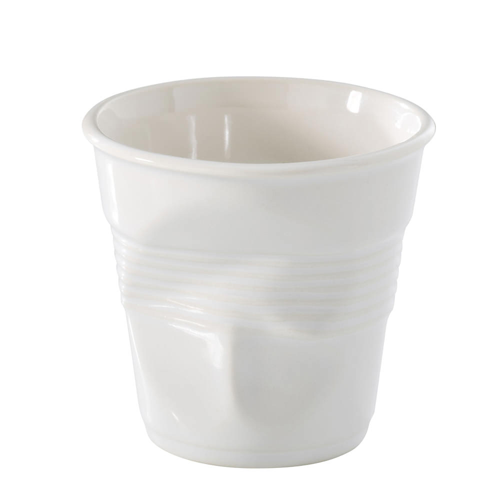 Gobelet expresso Froissé 8 cl  en porcelaine  blanc