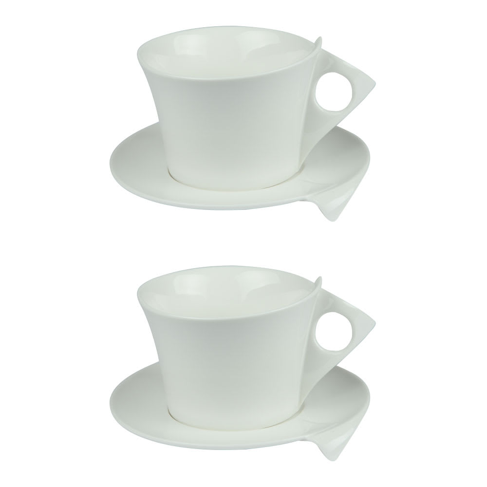 Coffret de 2 petits jeuners libra 30 cl blanc en porcelaine