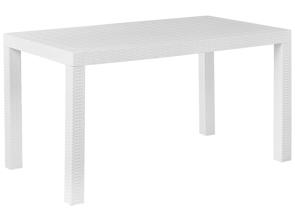 Table de jardin 6 personnes en matière synthétique blanc