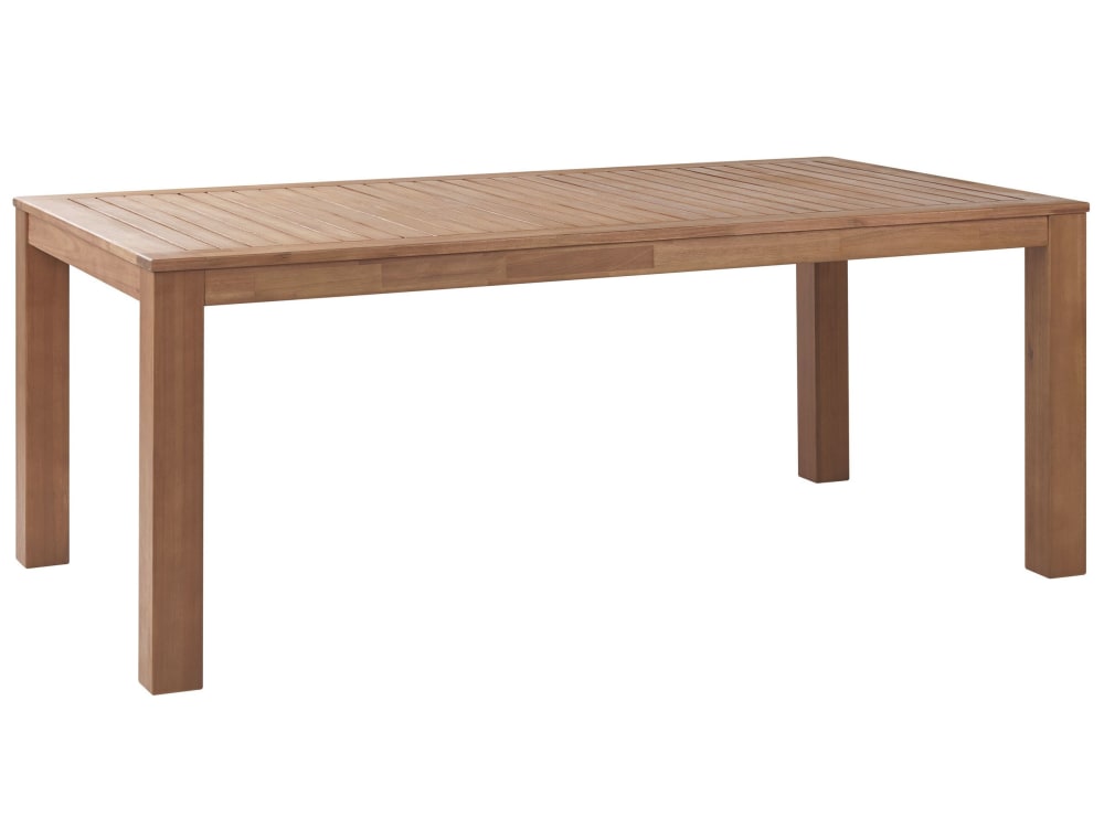 Table de jardin 6 personnes en bois d'eucalyptus bois clair