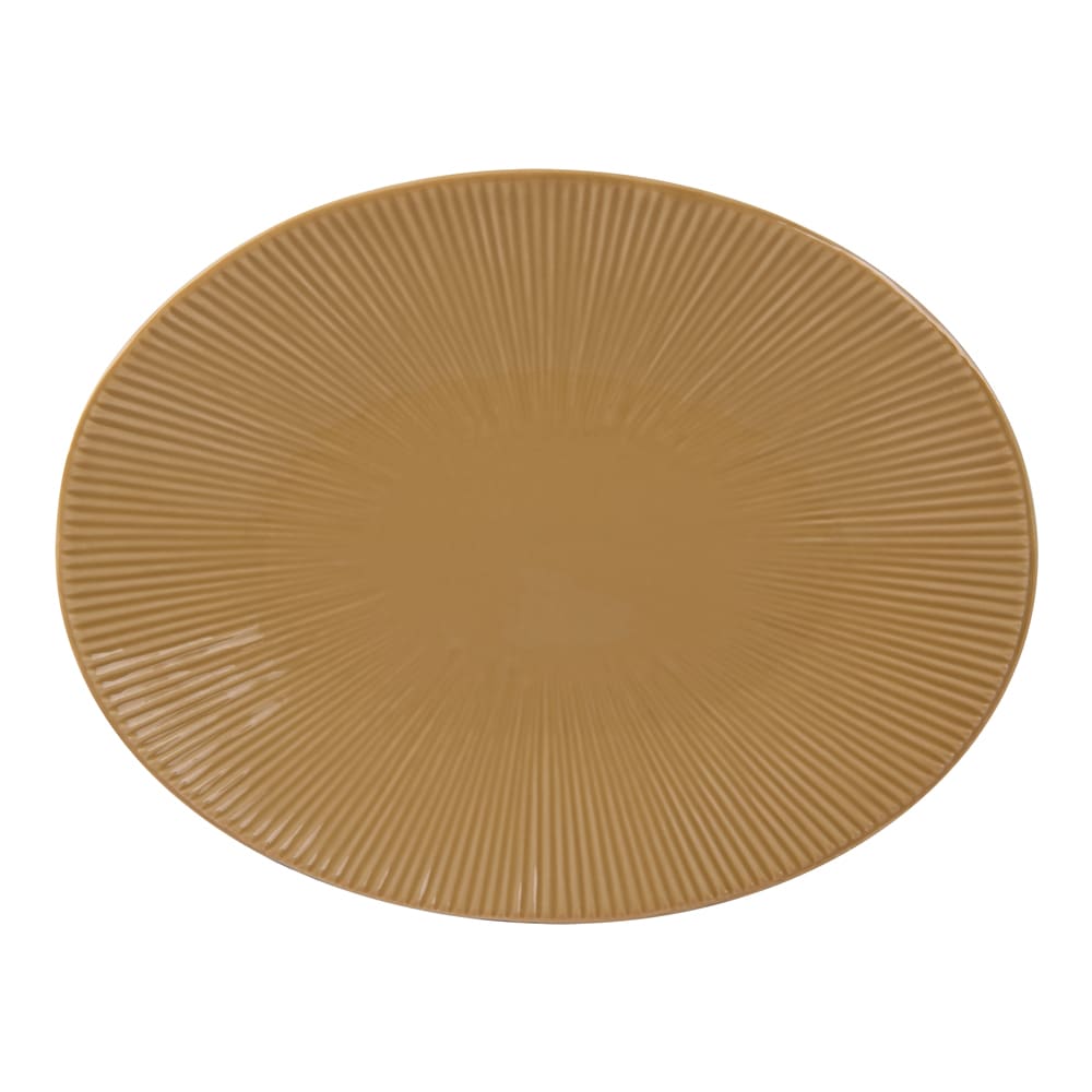 Table passion Plat ovale bohémia 41,5 cm moutarde jaune en grès