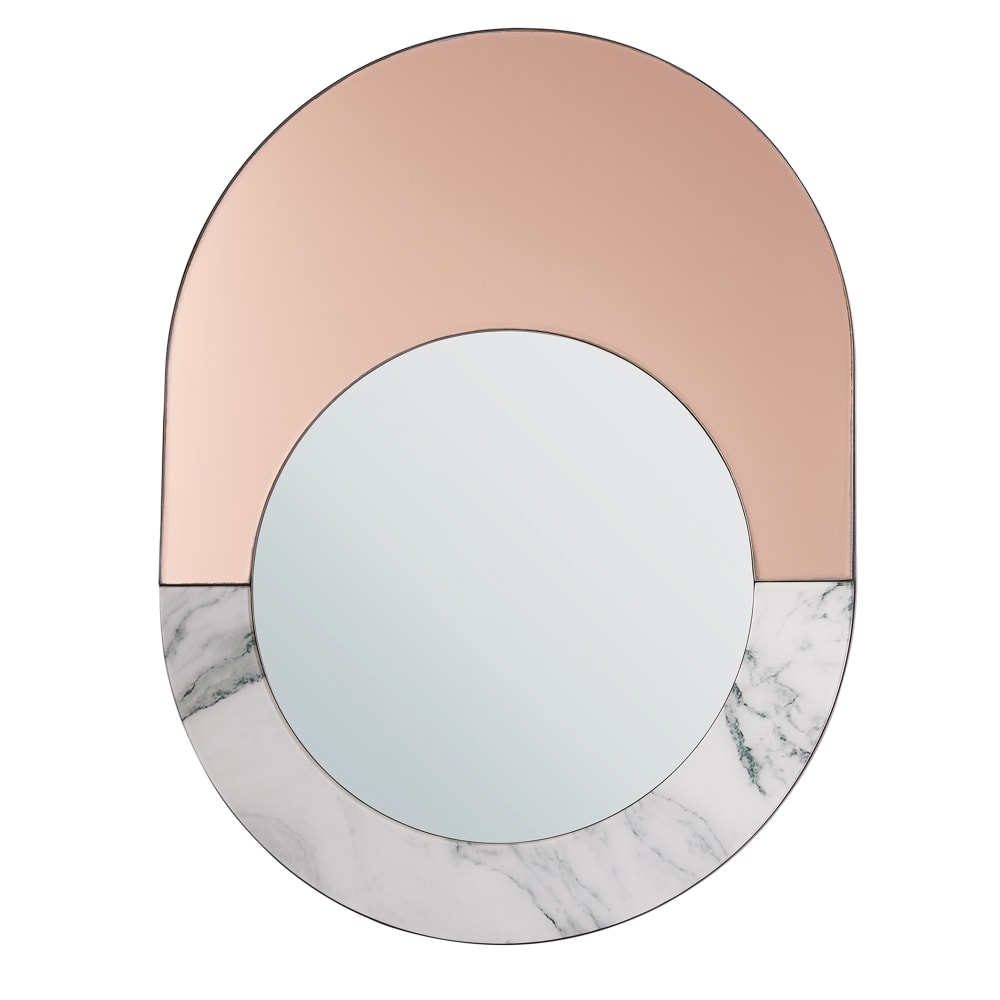 Miroir en bois d'ingénierie rose doré 65x50