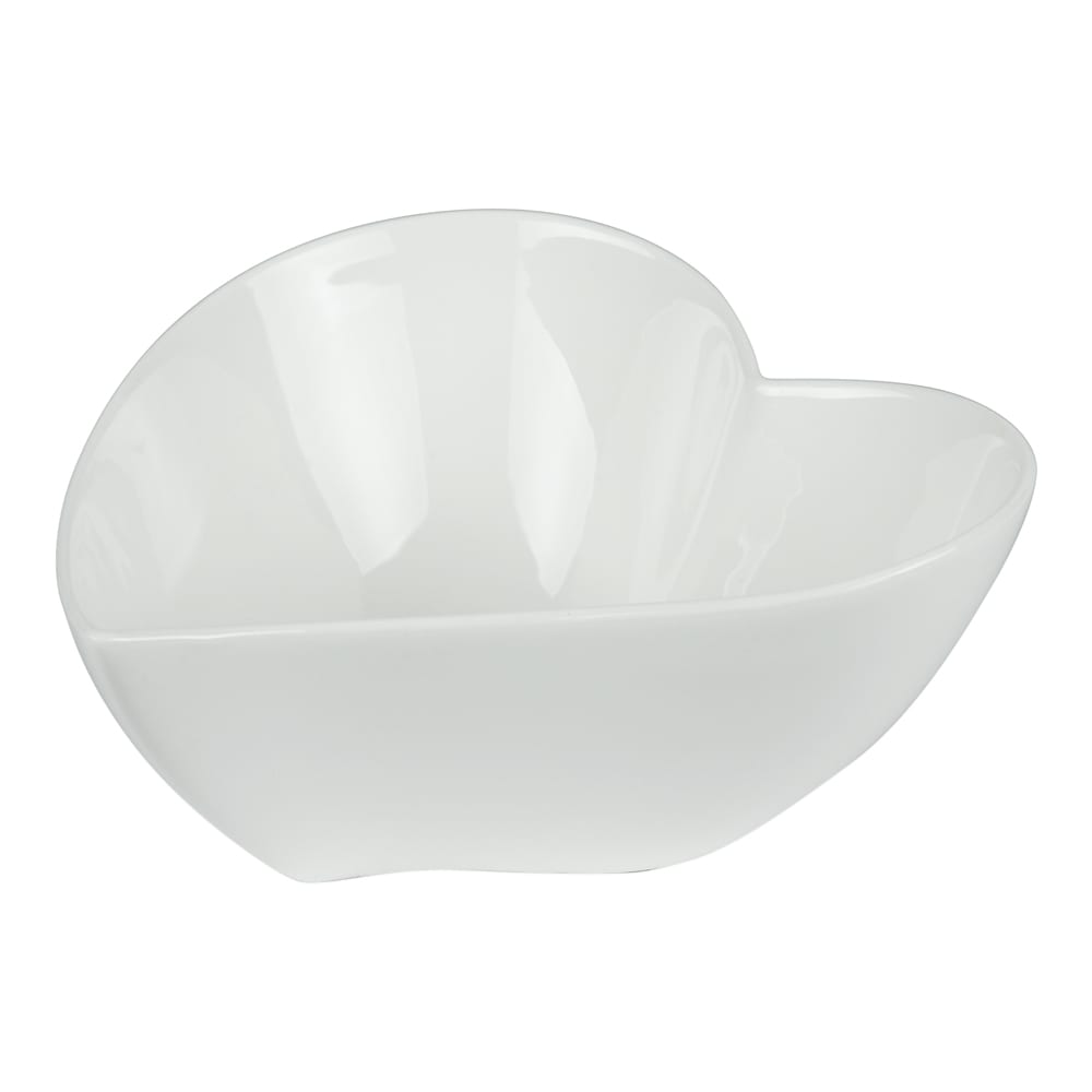 Lot de 6 coupelles cœur blanc en porcelaine 18 cm