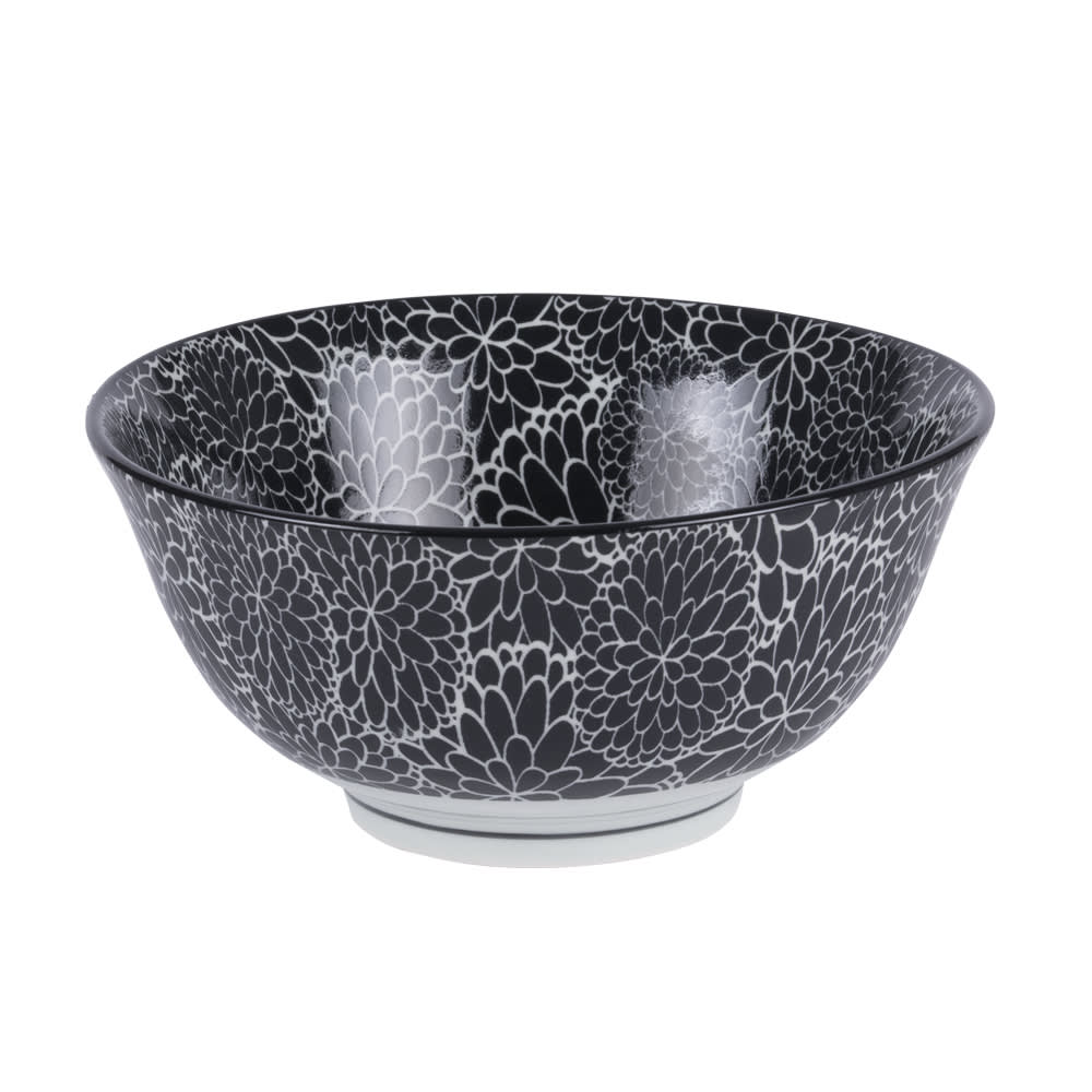 Lot de 6 coupelles évasée noires en porcelaine 11,5 cm