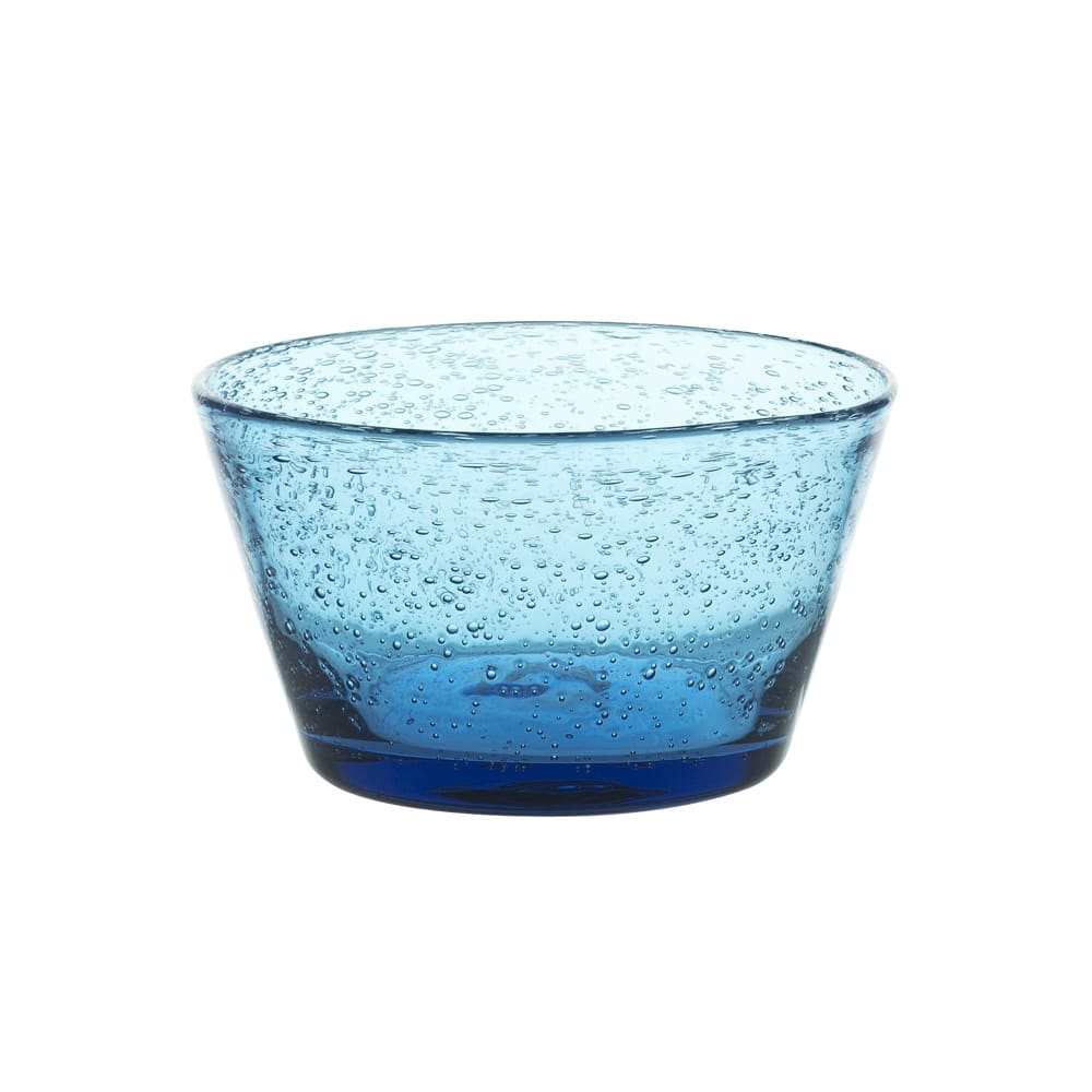 Lot de 2 coupelles artisan bullé bleues en verre 12,5 cm