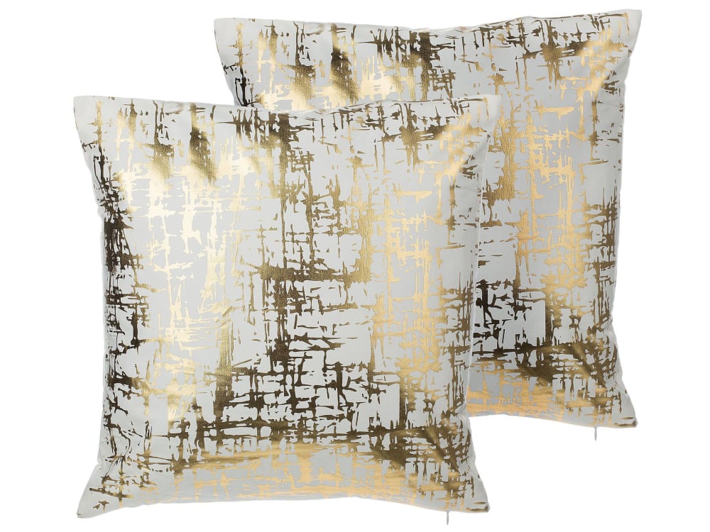 Lot de 2 coussin décoratifs en tissu doré 45x12cm