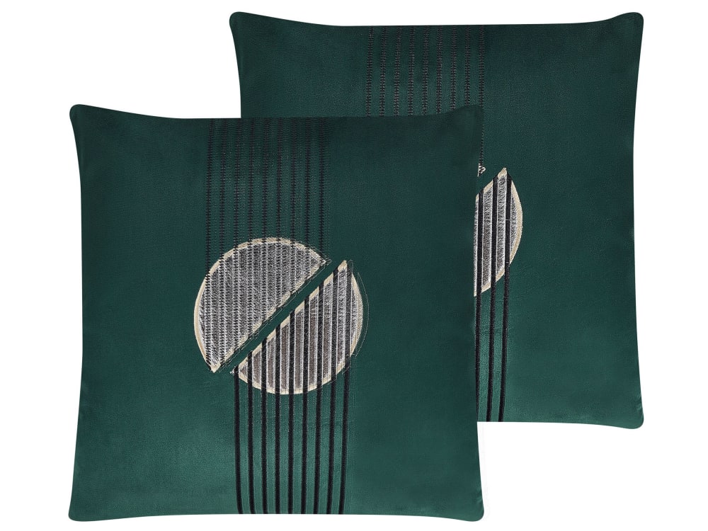 Lot de 2 coussin décoratifs en tissu vert 45x12cm