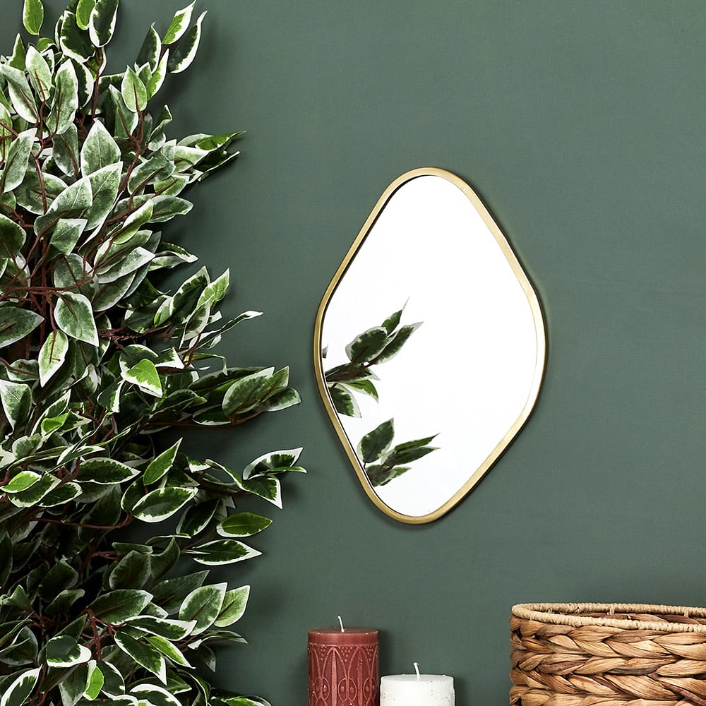 Miroir contour déco doré losange