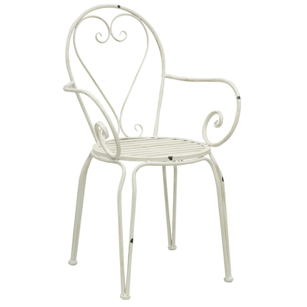 Fauteuil en métal blanc antique