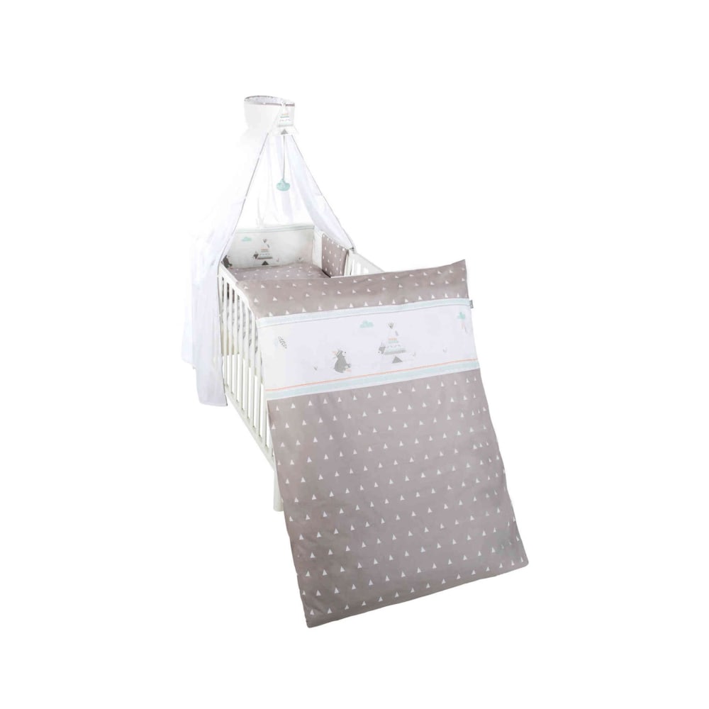 roba Kinderbettwäsche 100 x 135 cm - Braun/Weiß GRAU BAUMWOLLE Baby