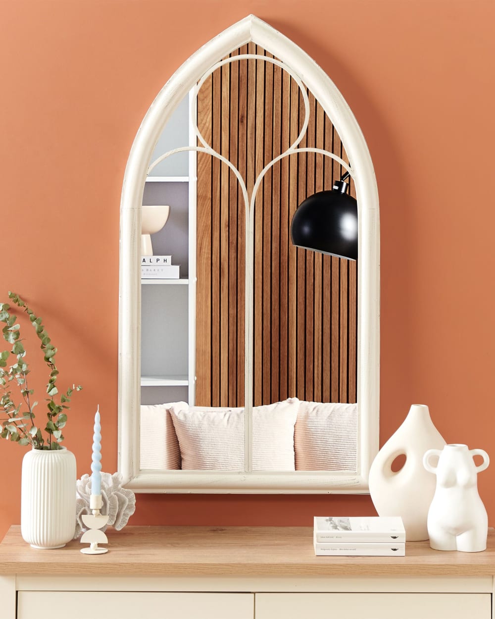 Miroir en métal blanc 113x62