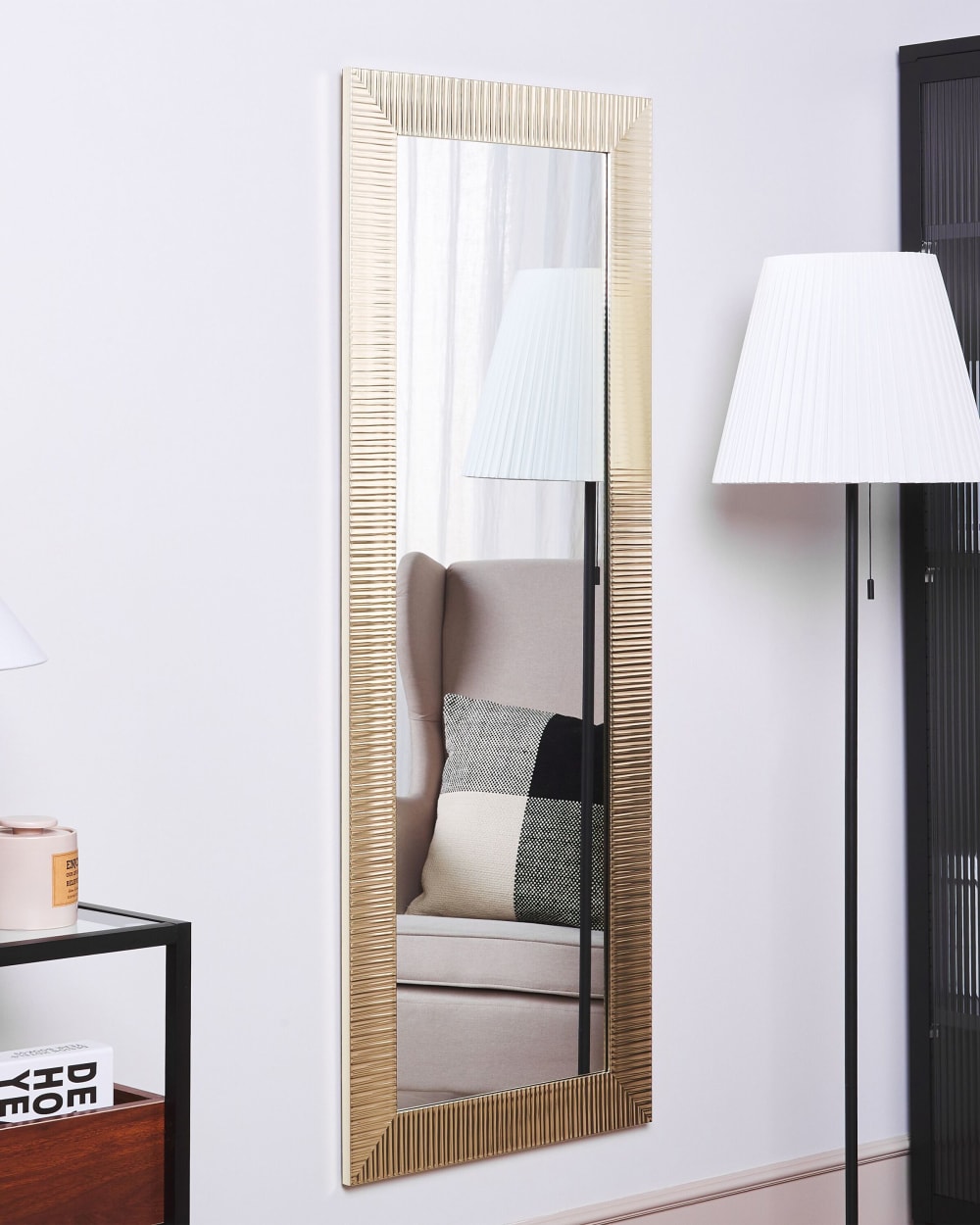 Miroir en matériaux synthétiques doré 130x50