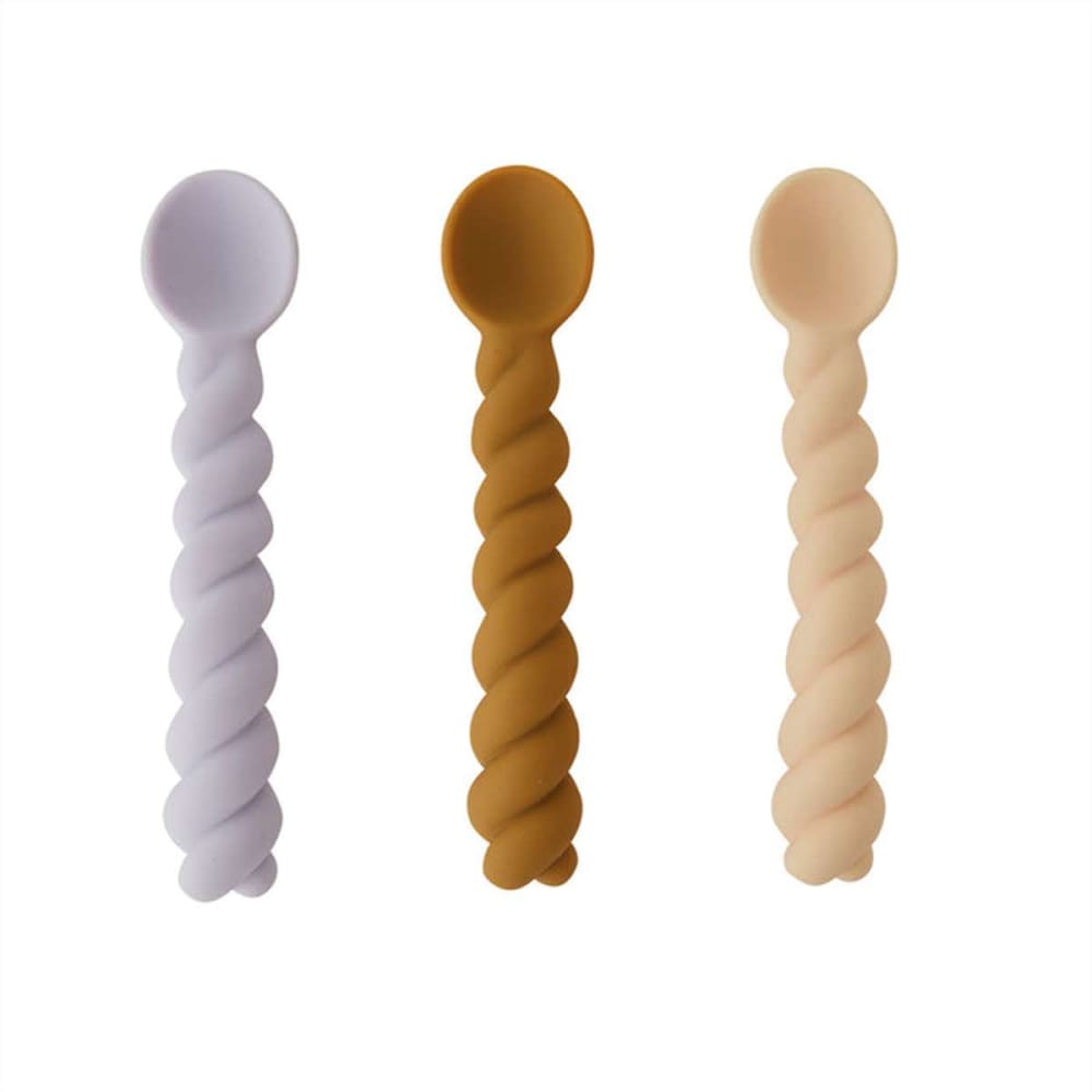 Lot de 3 cuillères multicolore en silicone h2,4x12,7x2,5cm