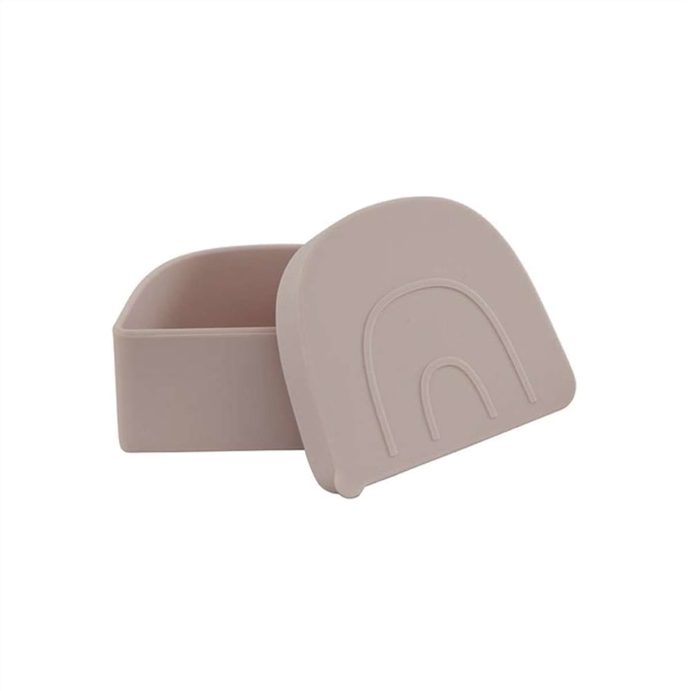 Boîte à déjeuner rose en silicone H5x11,5x9,7cm