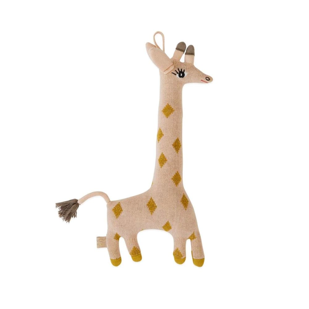 OYOY Living Design Peluche girafe rose en coton et polyester H15x32x5cm style contemporain Rose Coton - 32x15x5cm
