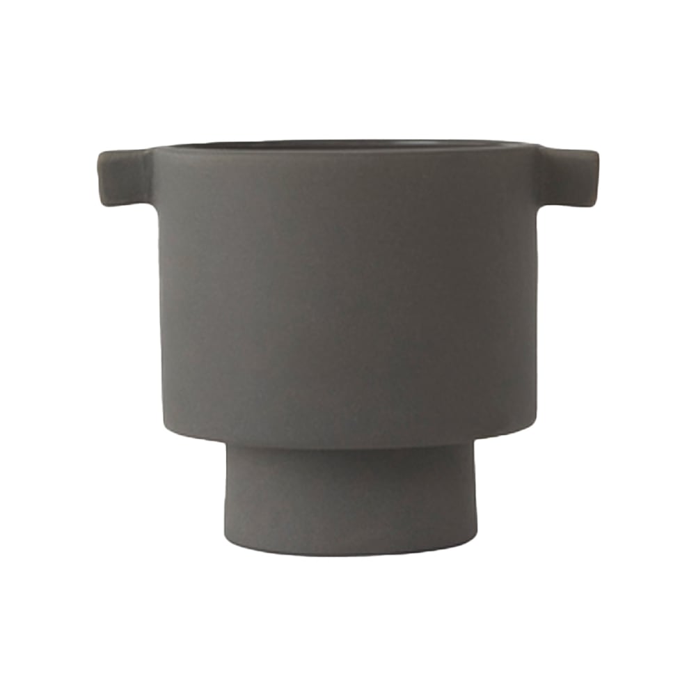 Pot anthracite en grès Ø10,5xH10,5cm