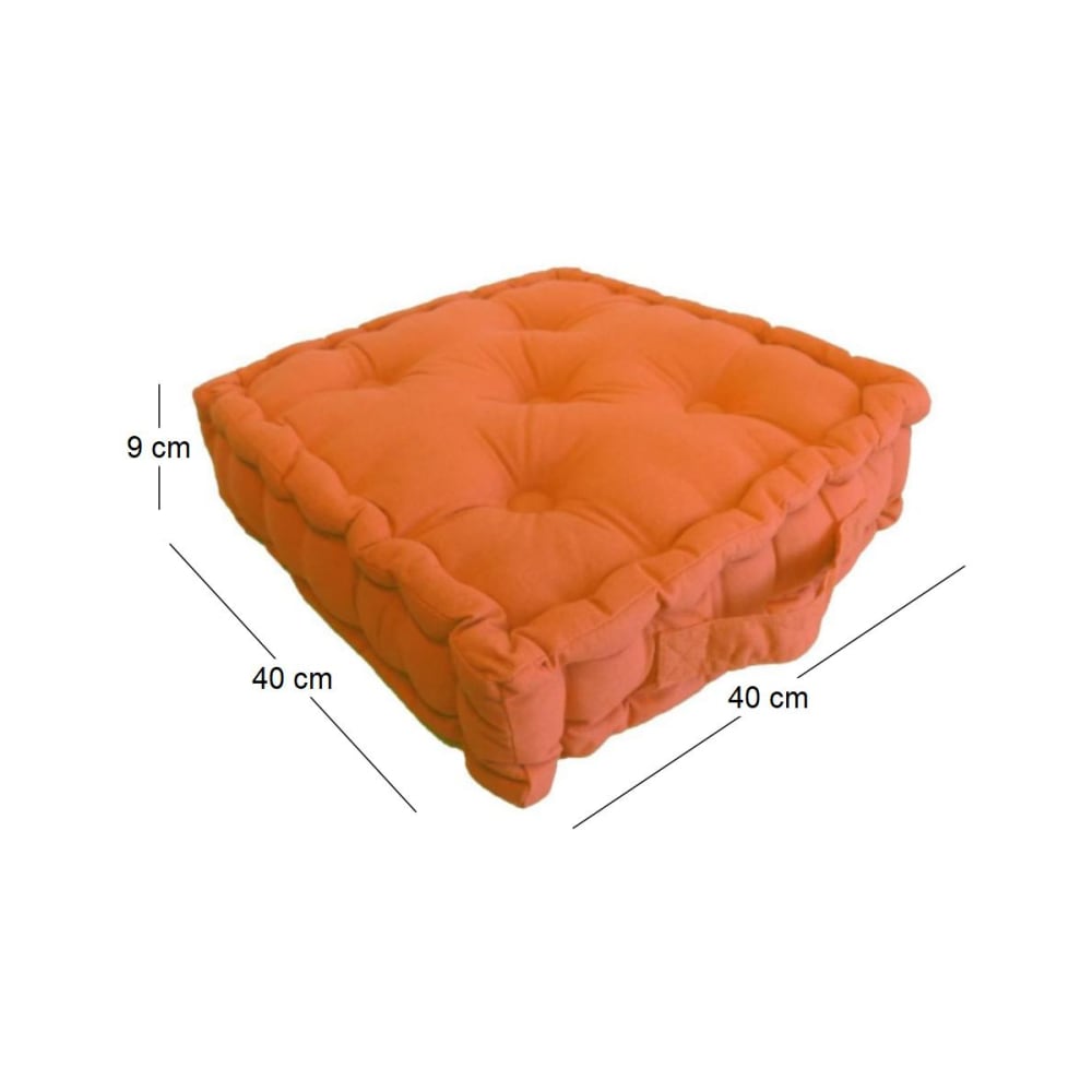 Coussin de sol en coton 40 cm orange