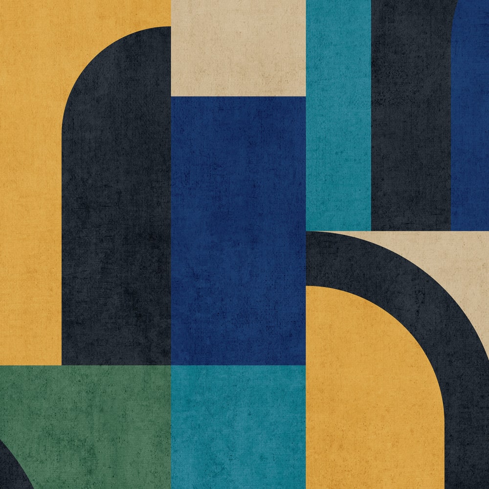 Papier peint graphique blue block 159x280 cm — vue 4