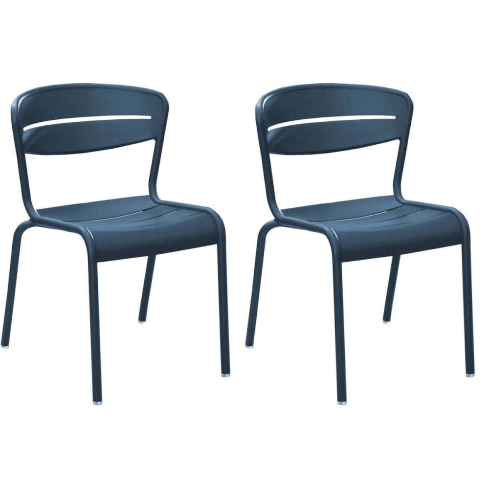 Chaises terrasse en aluminium haora (lot de 2) bleu