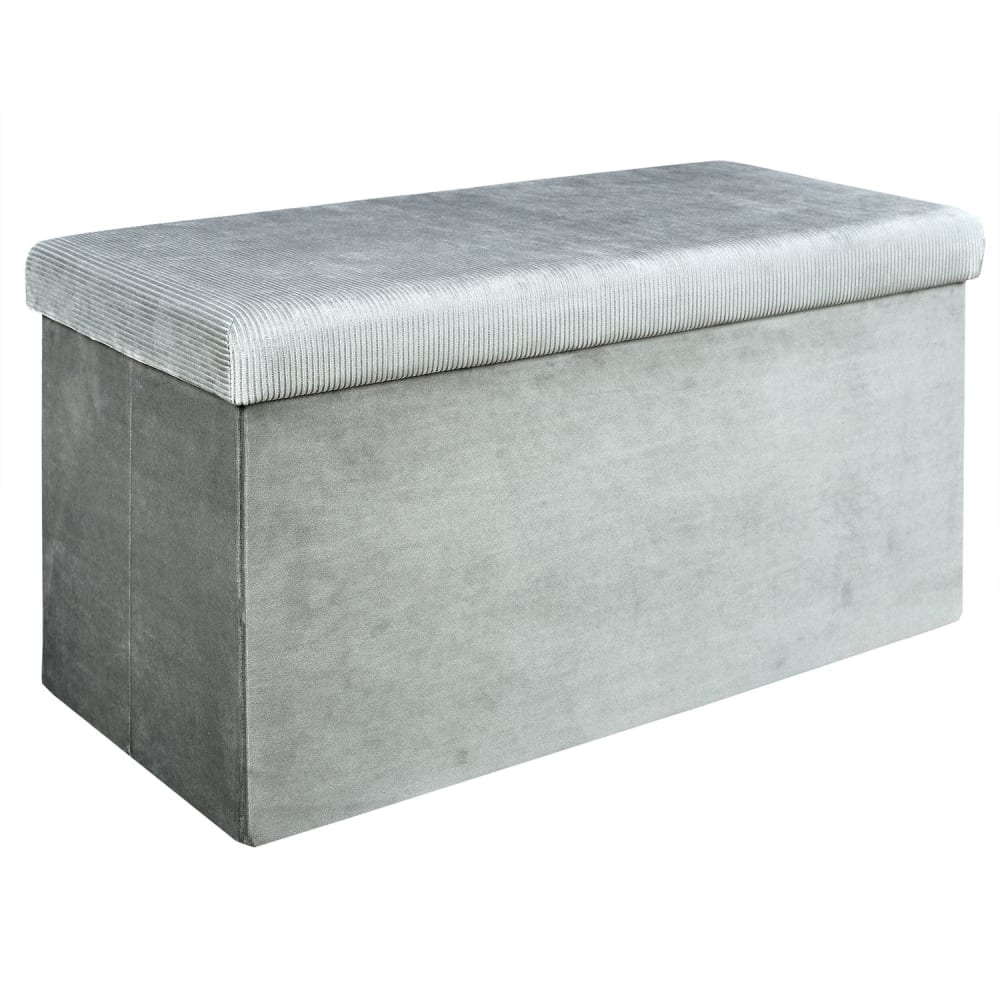 Banc coffre de rangement gris souris