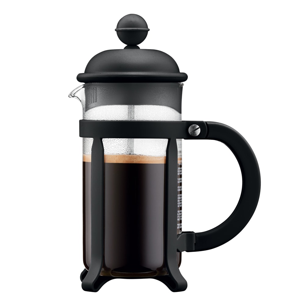 Cafetière à piston 3 tasses noir en verre H18.9 Cafetière à piston 3 tasses noir en verre H18.9