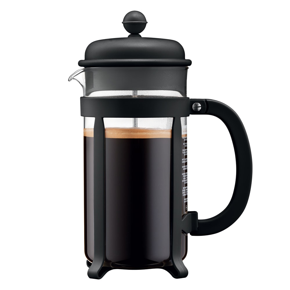 Cafetière à piston 8 tasses noir en verre H24.5 Cafetière à piston 8 tasses noir en verre H24.5
