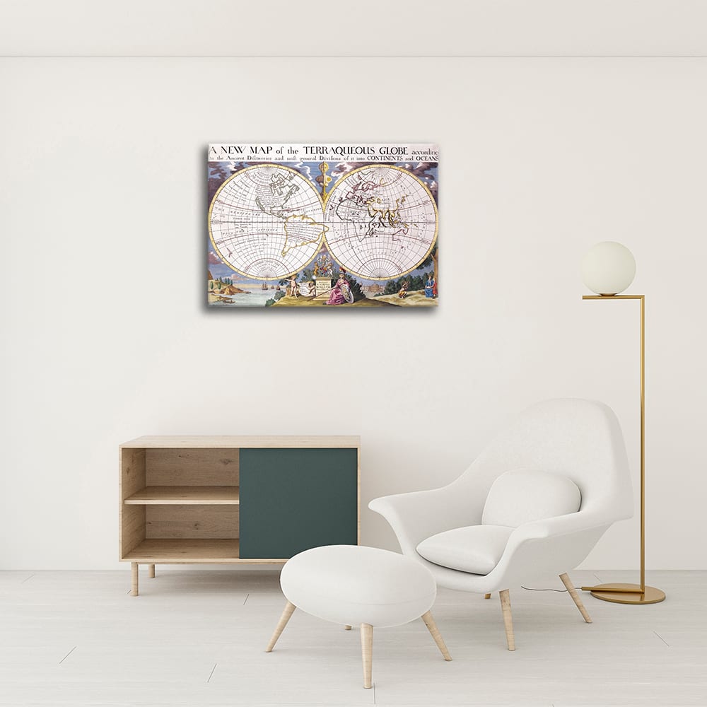 Cuadro Lienzo - Mapa Antiguo No. 15 cm. 40x50 - Maisons du Monde