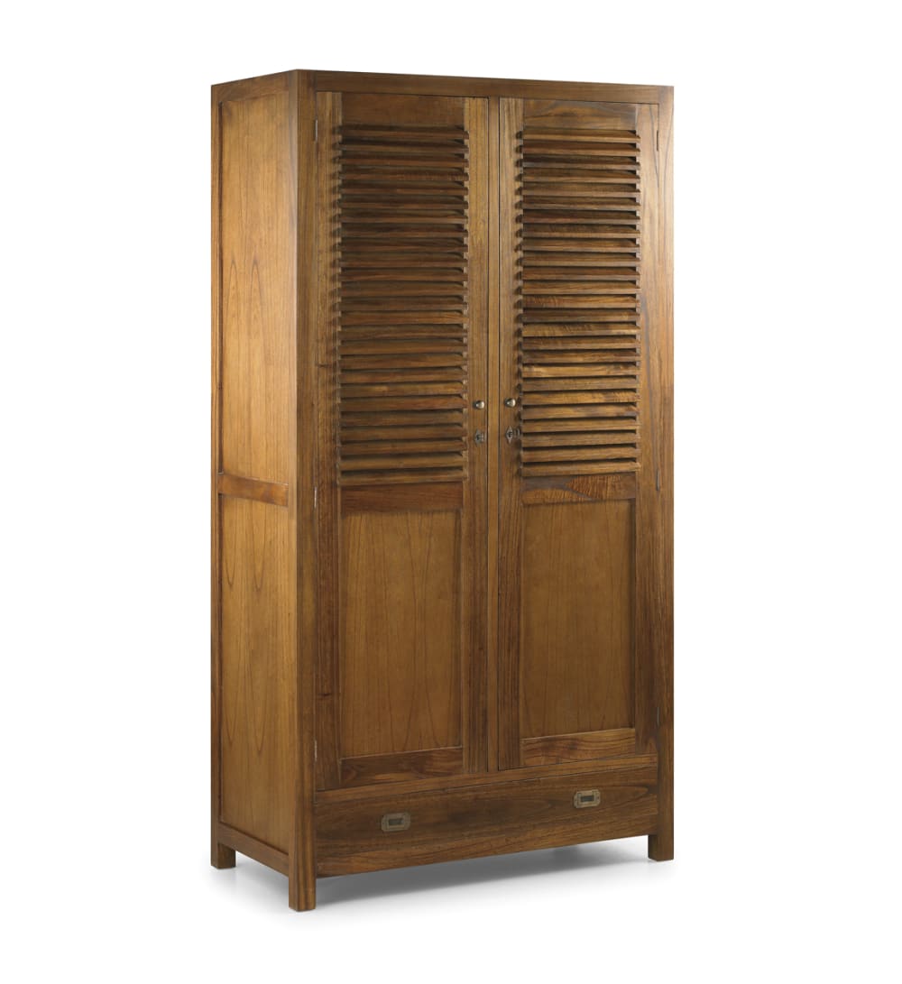Armoire en bois de mindi marron 5 tiroirs H 200 cm