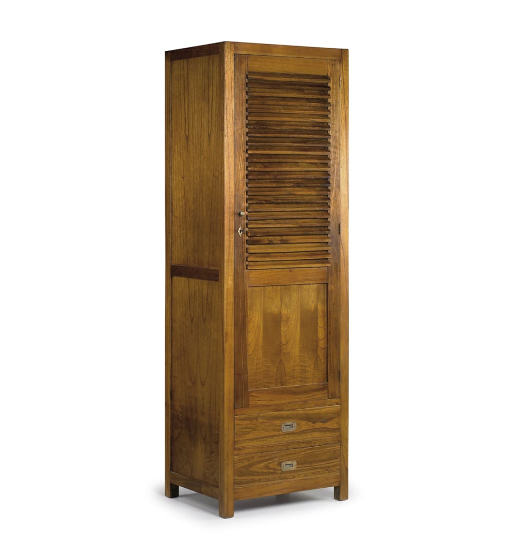MOYCOR Schrank mit 2 Schubladen aus Mindi-Holz, H 200 cm, braun style landhaus - Holz