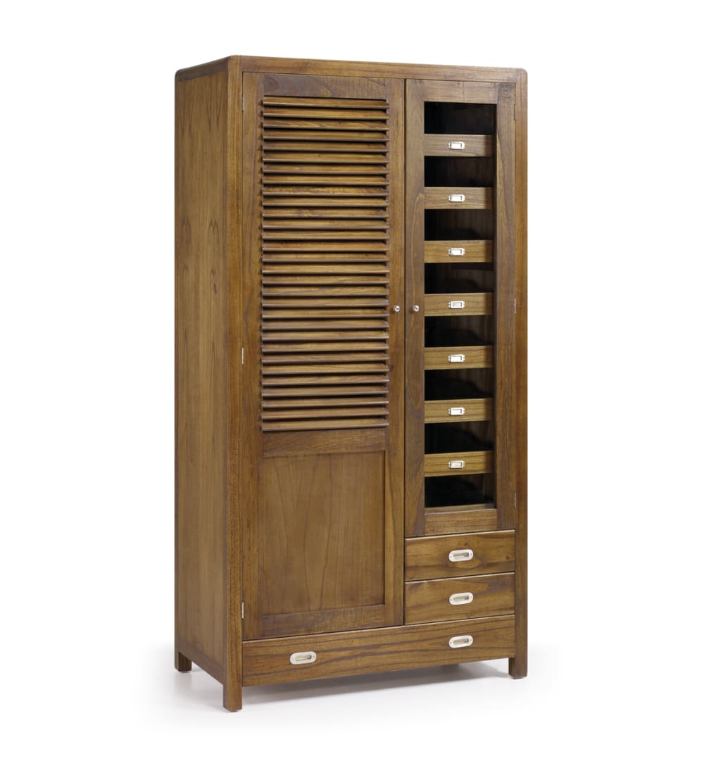 Armoire en bois de mindi marron H 200 cm