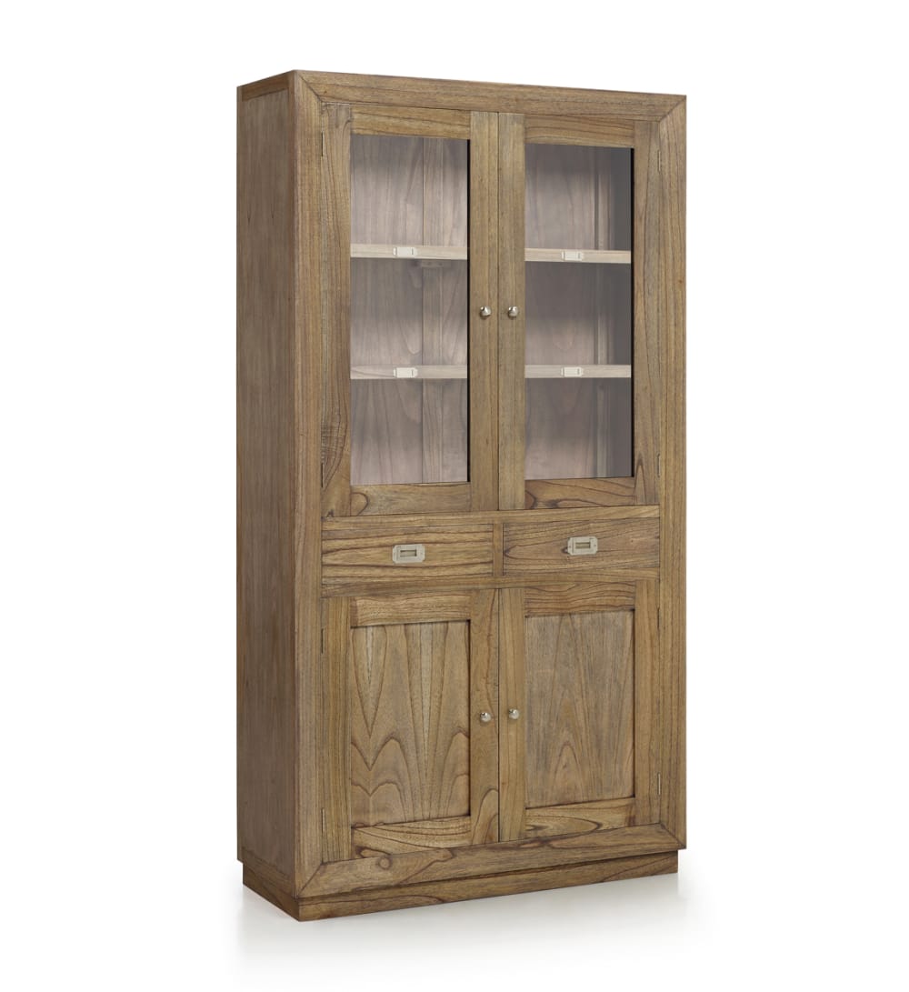 MOYCOR Vitrine aus Mindi-Holz, H 190 cm, beige style landhaus - Holz