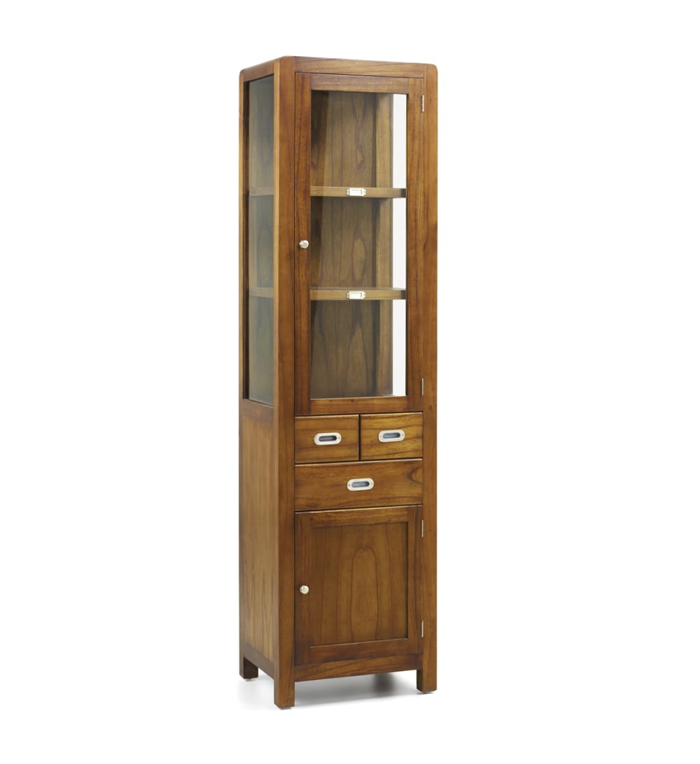 MOYCOR Vitrine aus Mindi-Holz, H 190 cm, braun style landhaus - Holz