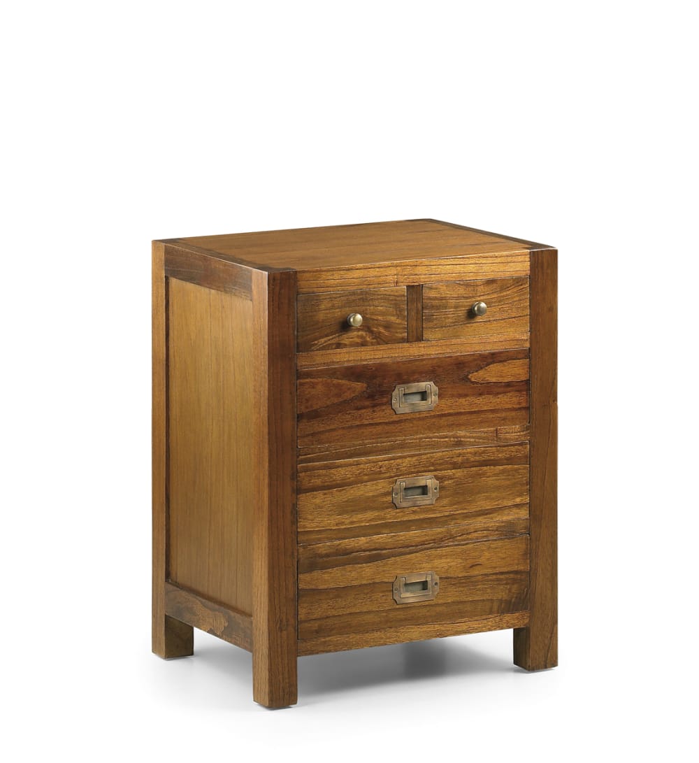 Mesita de noche de madera de mindi marrón anch. 50 cm