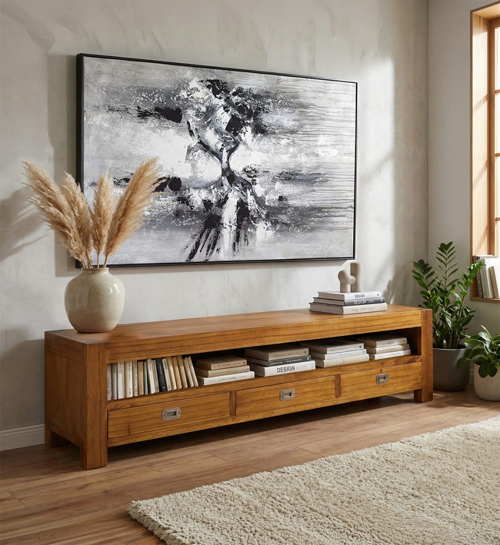 Mobile TV in legno di mindi marrone L 190 cm - MOYCOR