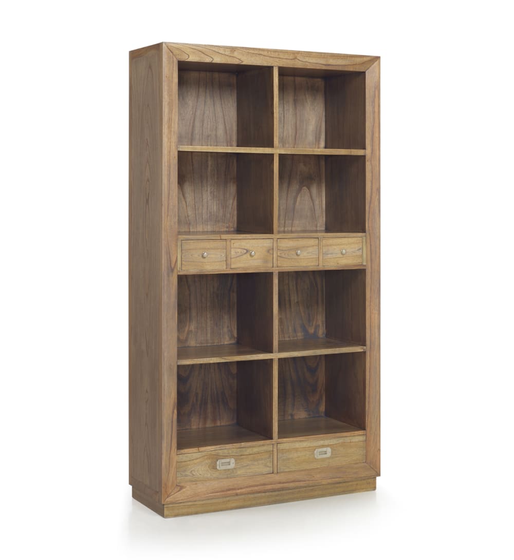 MOYCOR Bücherregal mit 8 Fächern aus Mindi-Holz, H 190 cm, beige style landhaus - Holz