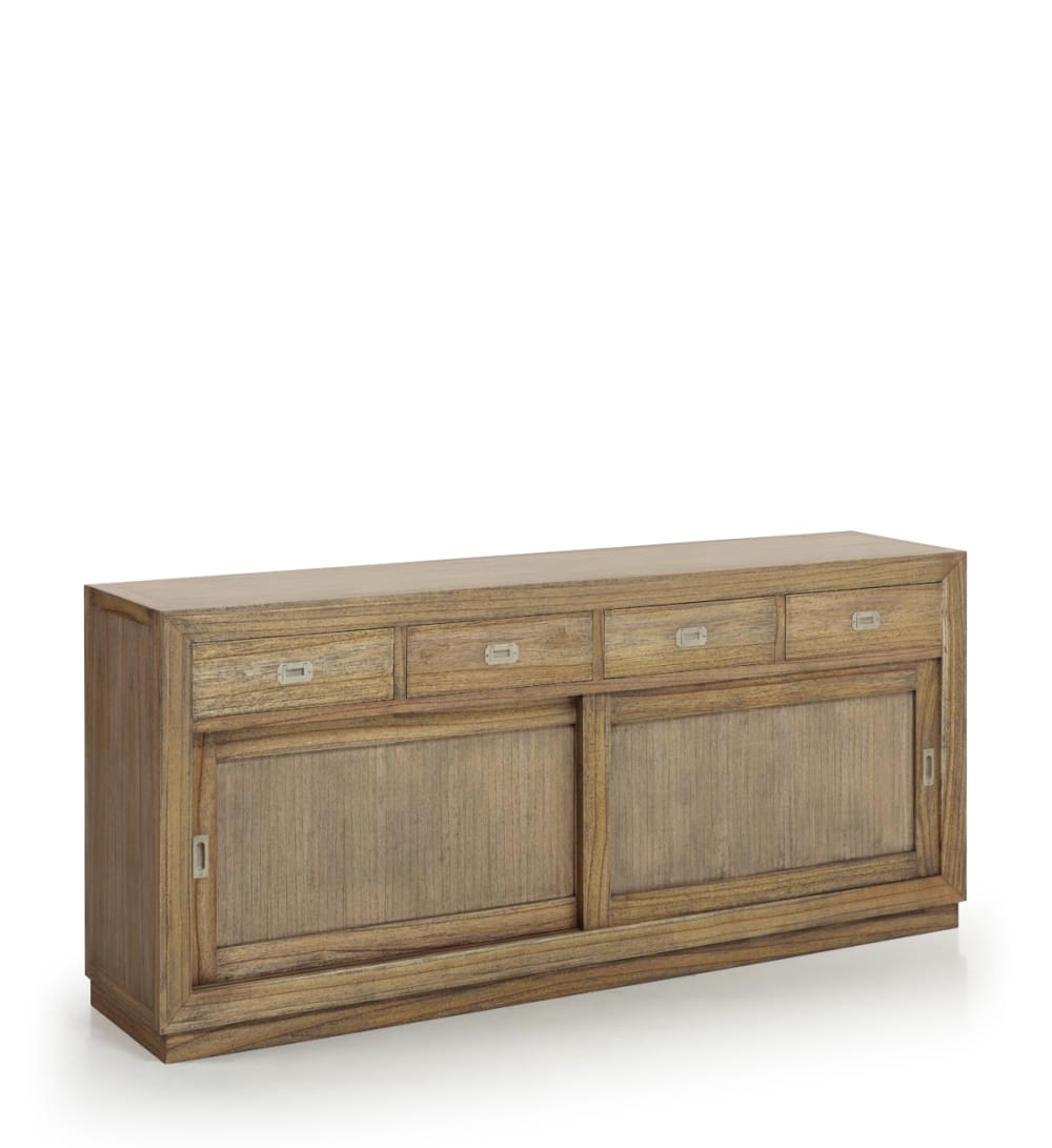 Bufet de madera de mindi beige 4 cajones anch. 200 cm