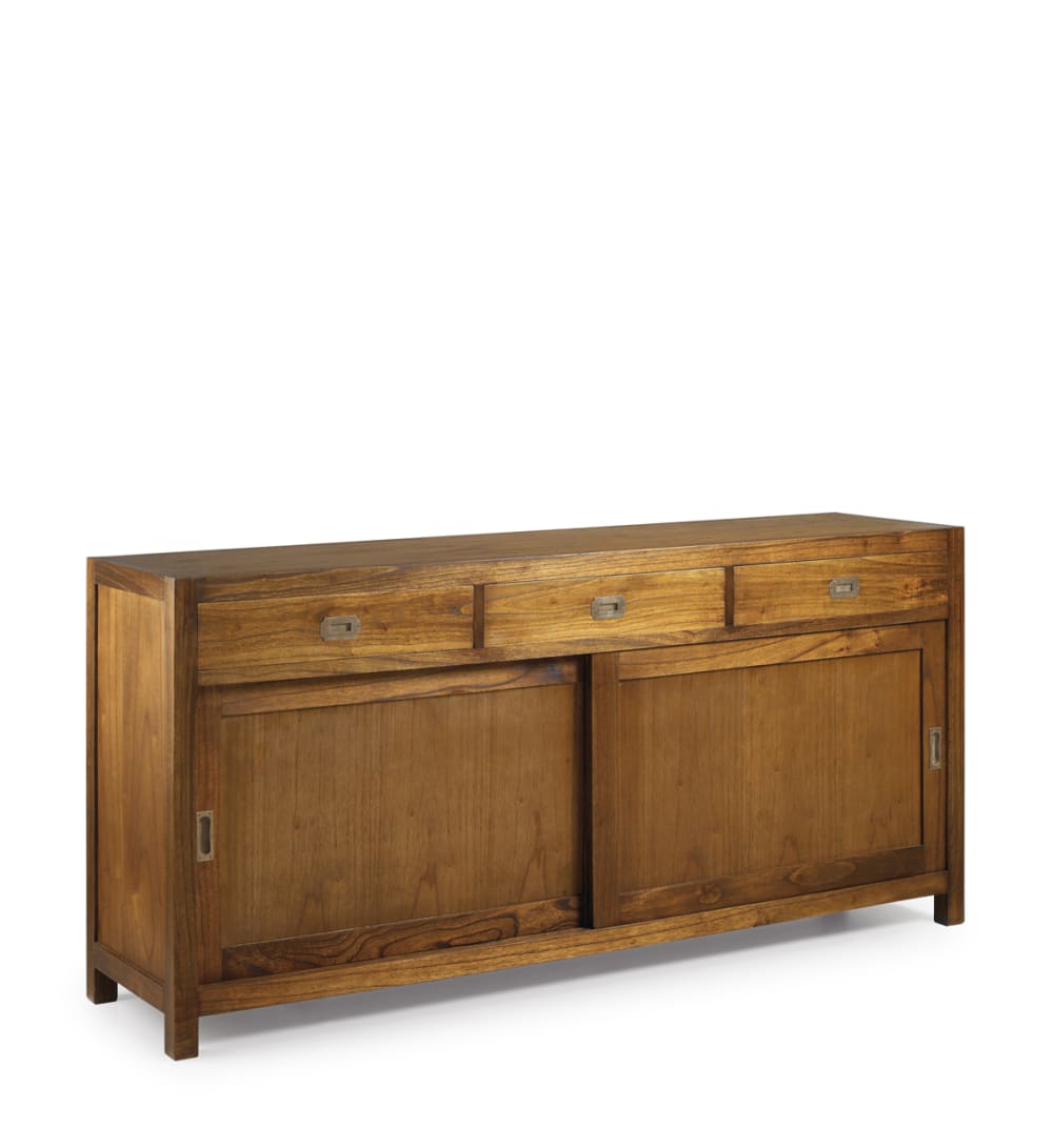 Bufet de madera de mindi marrón 3 cajones anch. 180 cm