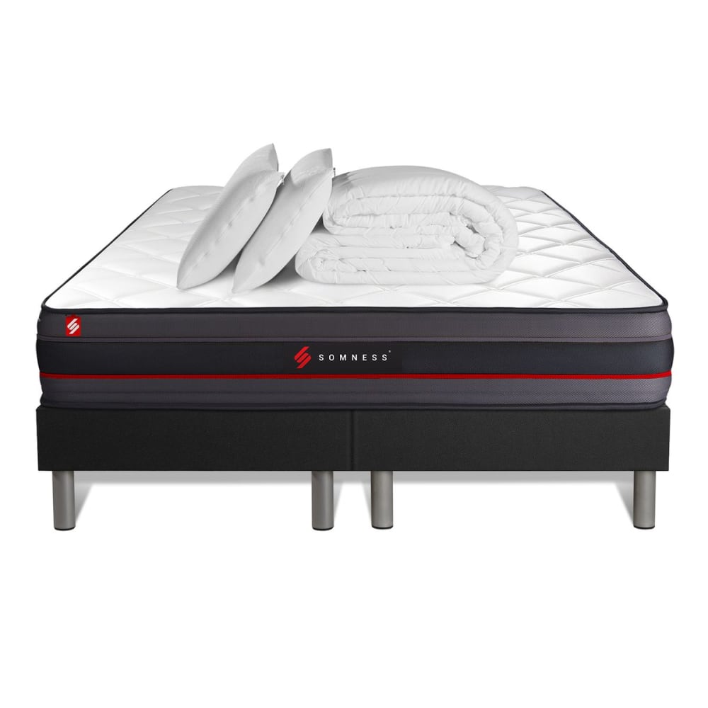 Pack matelas 160x200 double sommiers oreiller couette