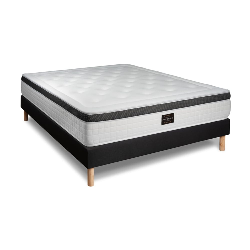 Ensemble 160x200 mémoire de forme sommier noir - Maisons du Monde