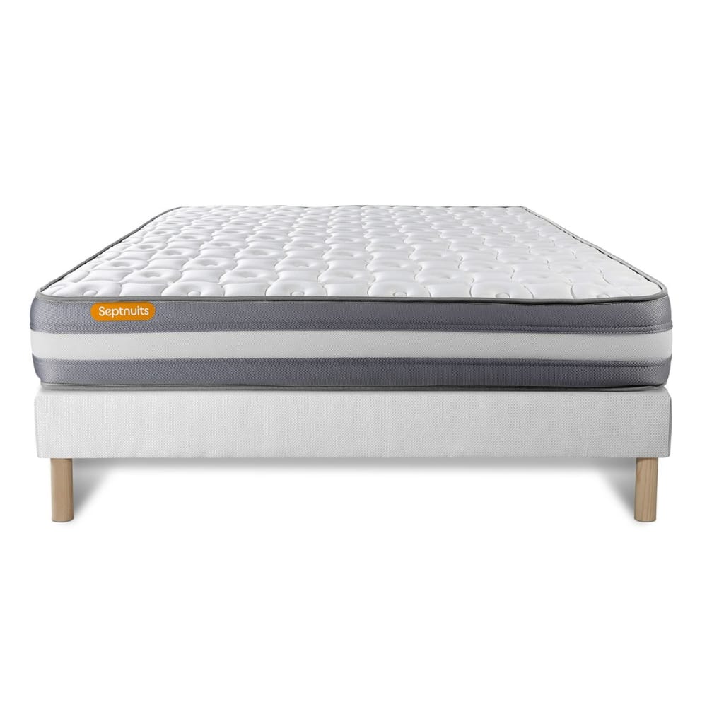 Ensemble 140x190 mémoire de forme sommier blanc - Maisons du Monde