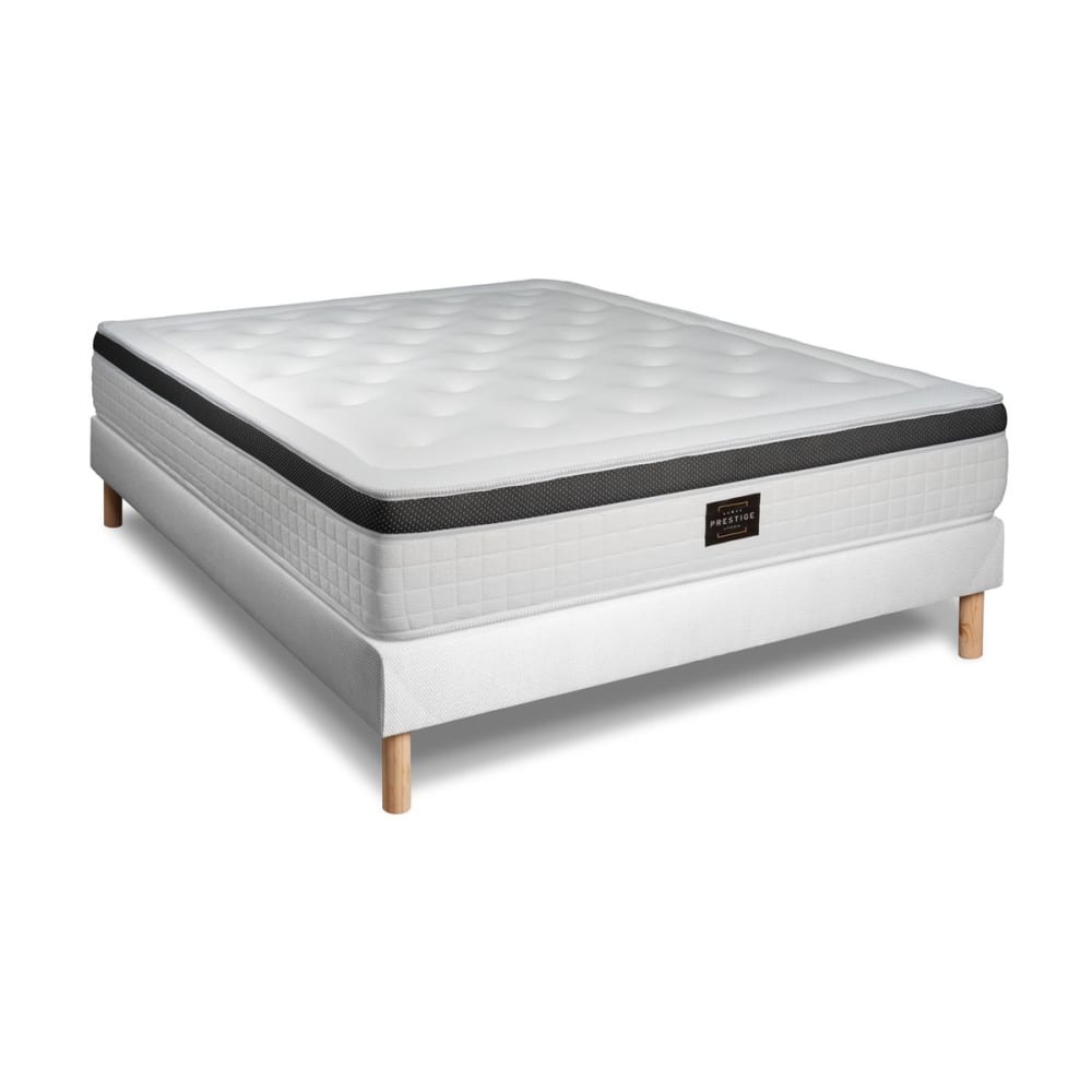 Ensemble 160x200 mémoire de forme sommier blanc - Maisons du Monde