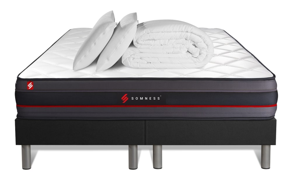Pack matelas 180x200 double sommiers oreiller couette