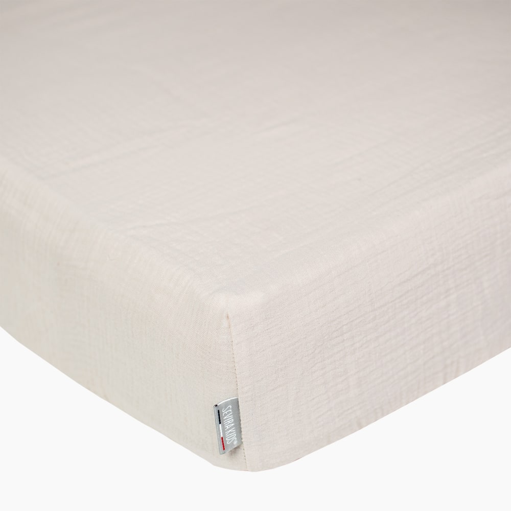 Drap housse uni en gaze de coton 60x120 (Sevira Kids) - Image 1