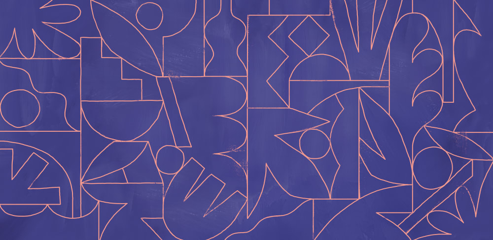 Papier peint fragments, bleu 425 x 250cm — vue 3