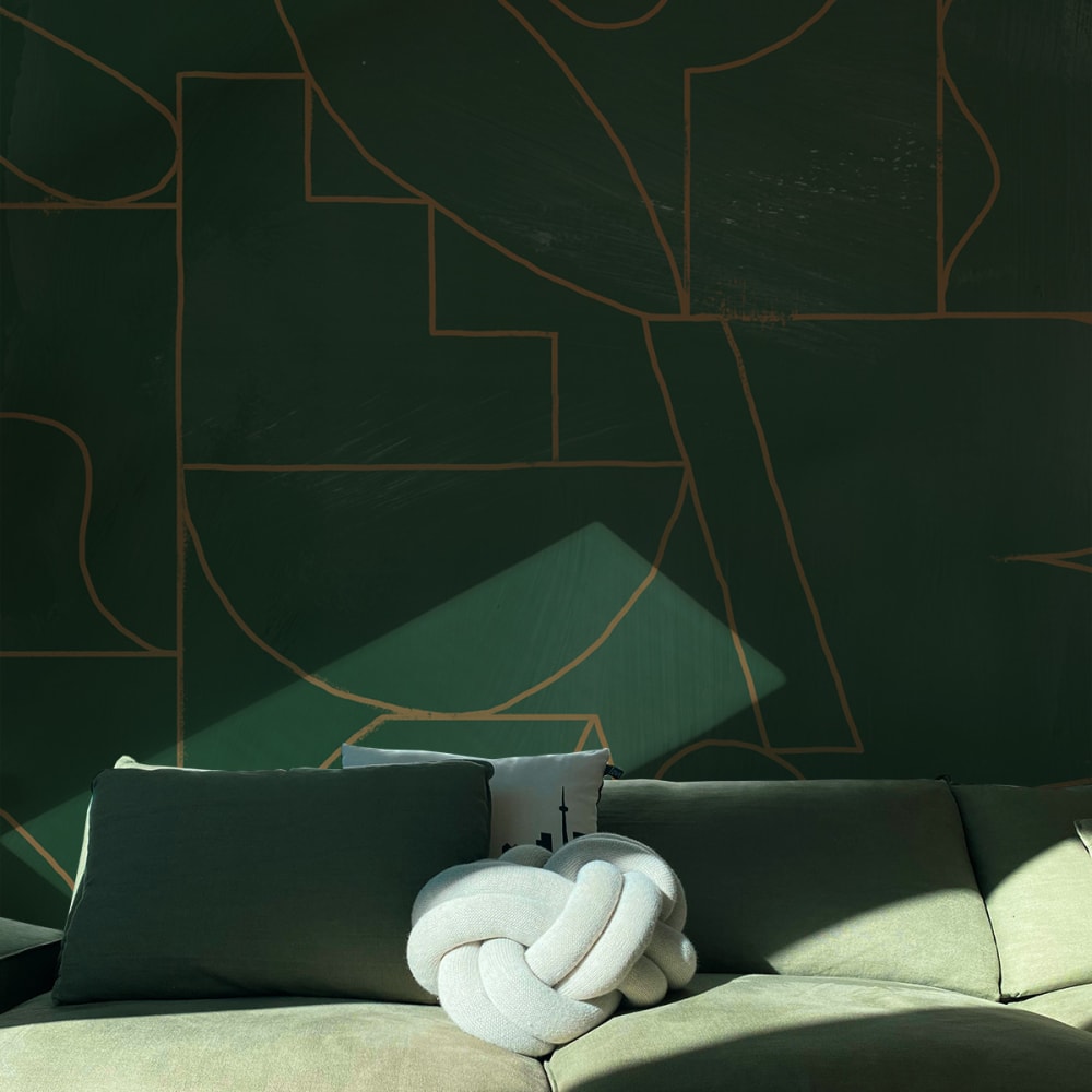 Papel pintado panorámico fragments, verde 340 x 250cm
