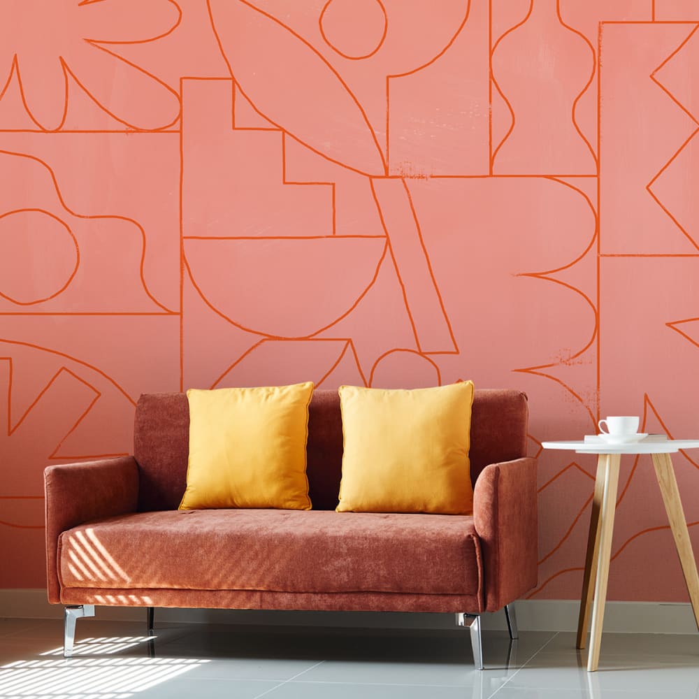 Papel pintado panorámico fragments, rosa 170 x 250cm