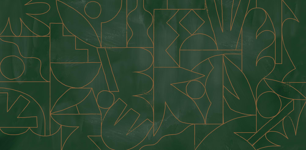 Papel pintado panorámico fragments, verde 255 x 250cm - Maisons du Monde