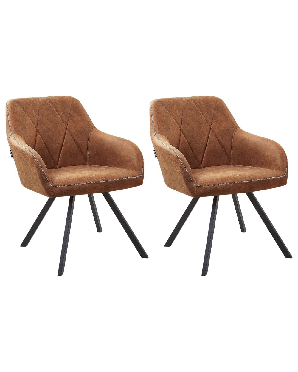Lot de 2 chaises de salle à manger en tissu marron 54x78cm — Beyit