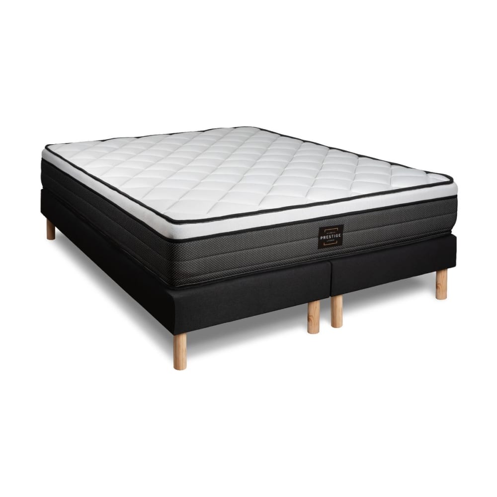 Ensemble 180x200 ressorts et mémoire de forme sommier noir - Maisons du Monde
